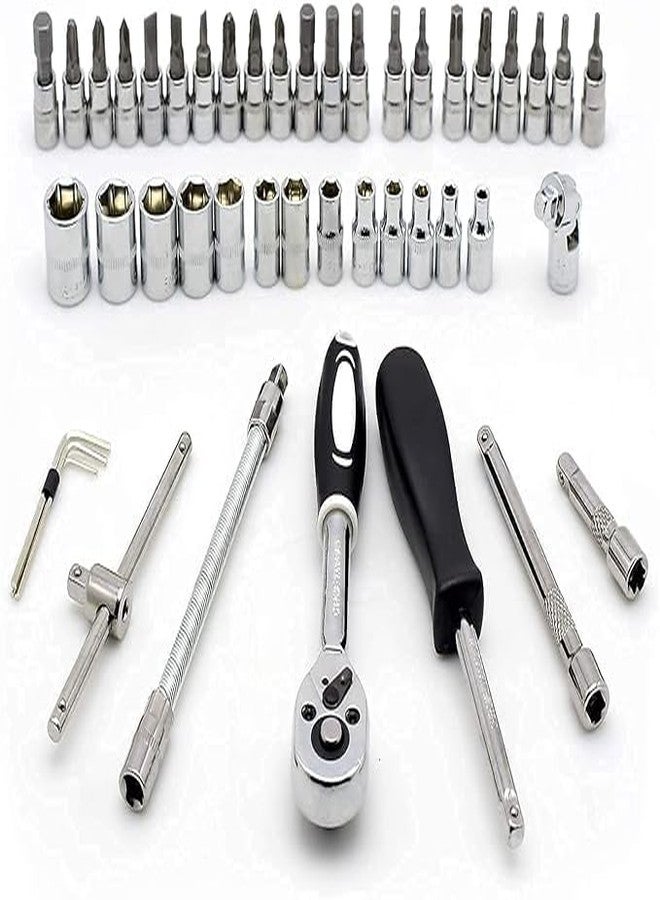 PTSCS 46 in 1 Pcs Tool Kit & Screwdriver set and Precision Socket Set Wrench Set Multi Purpose Combination Tool Case, Multicolour - Image 3